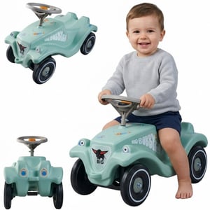 Jeździk Bobby Car Classic Miętowy Auto Popychacz Ocean Klakson BIG