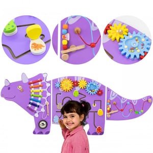 Drewniana Tablica Sensoryczna-Manipulacyjna EDU Triceratops VIGA