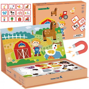 Układanka Magnetyczna Puzzle Montessori Pudełko Edukacyjne Farma 73 el. TOOKY TOY