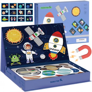 Układanka Magnetyczna Puzzle Montessori Pudełko Edukacyjne Kosmos 72 el. TOOKY TOY