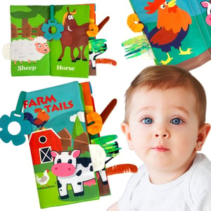 Książeczka z Ogonkami Zwierząt Materiałowa WOOPIE BABY