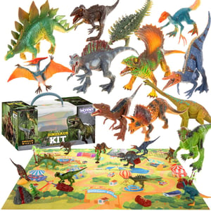 Duży Zestaw Figurki Dinozaury XXL + Mata "Prehistoryczny Świat" WOOPIE