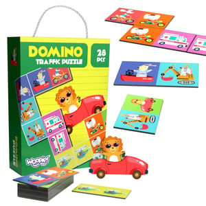 Gra Edukacyjna Transport Zwierzęta Puzzle Domino Montessori WOOPIE