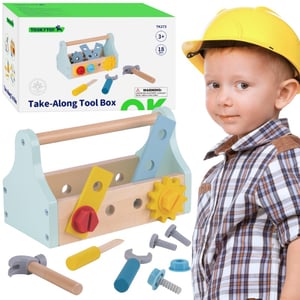 Drewniana Skrzynka z Narzędziami Zestaw 18 el. TOOKY TOY
