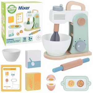 Drewniany Mikser Kuchenny Blender z Akcesoriami 11 el. WOOPIE GREEN