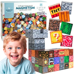 Klocki Magnetyczne Konstrukcyjne Sześciany 3D Zestaw Edukacyjny 63 el. WOOPIE