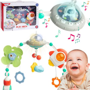 Pałąk Łuk Zawieszka do Łóżeczka Wózka Fotelika Kosmos UFO WOOPIE BABY