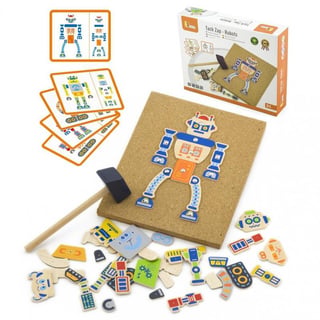 Drewniana Przybijanka Roboty 45 el. Montessori VIGA Toys