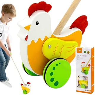 Drewniany Pchacz Edukacyjny Kurka VIGA Toys