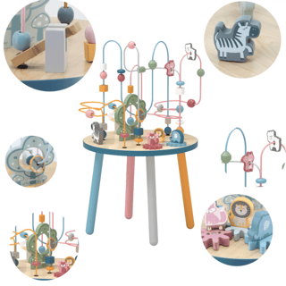 Drewniany Stolik Edukacyjny Manipulacyjny Przeplatanka VIGA Toys