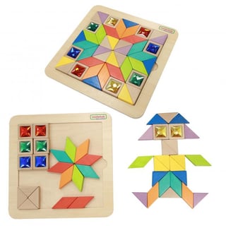 Układanka Mozaika Nauka Kolorów i Kształtów Tangram Montessori MASTERKIDZ
