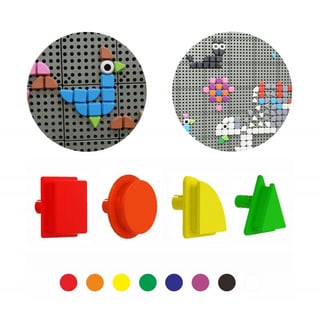Zestaw Kołeczki w Kształcie Figur Geometrycznych 64 szt. do Tablic STEM MASTERKIDZ