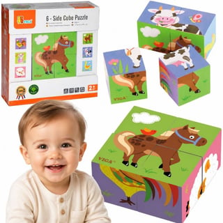 Drewniana Układanka Farma Puzzle 4 Klocki VIGA