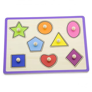 Drewniane Kolorowe Puzzle z Pinezkami Kształty VIGA