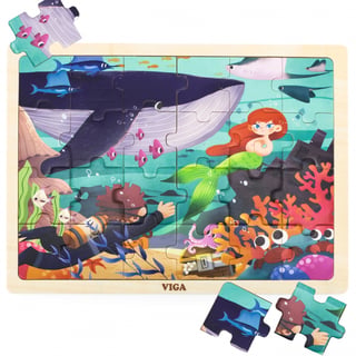 Drewniane Puzzle Układanka 24 el. Sekrety Morza VIGA