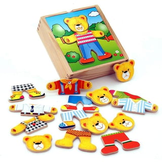 Drewniane Puzzle Układanka Edukacyjna Ubierz Misia Chłopca VIGA