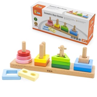 Drewniany Geometryczny Sorter Labirynt VIGA