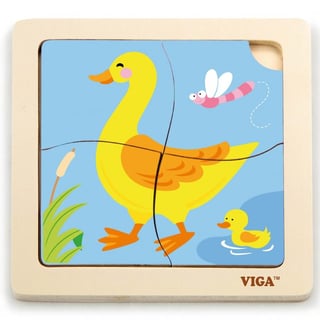 Poręczne Drewniane Puzzle Kaczuszka VIGA
