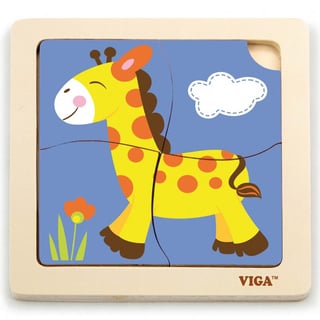 Poręczne Drewniane Puzzle Żyrafa VIGA