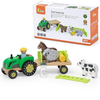Traktor Drewniany Zwięrzatka Farma Zagroda VIGA