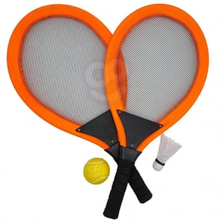 Duże Rakietki do Tenisa Badminton dla Dzieci Zestaw + Piłka Lotka WOOPIE