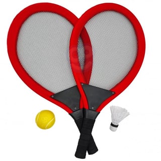 Duże Rakietki do Tenisa Badminton dla Dzieci Zestaw + Piłka Lotka WOOPIE