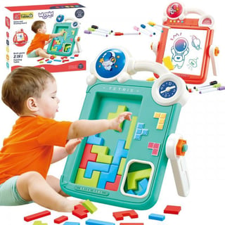 Dwustronna Tablica do Rysowania Gra Tetris 2w1 Turkusowa WOOPIE