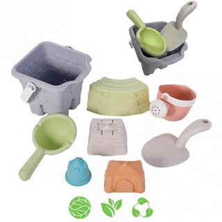 Zestaw do Piasku w Wiaderku Wieża 8 el. Biodegradowalny Organiczny Materiał WOOPIE GREEN