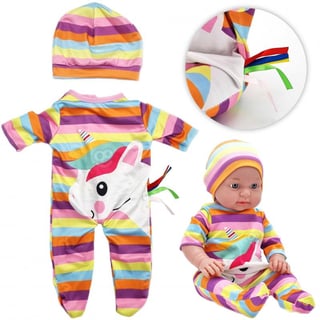 Ubranko dla Lalki Zestaw Pajacyk Body Jednorożec Czapeczka 43-46 cm WOOPIE