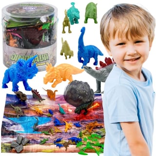 Zestaw Figurki Dinozaury Duże Zwierzęta Mata Pojemnik XXL 34 szt. WOOPIE
