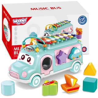 Samochodzik Muzyczny Sorter z Cymbałkami Zielony WOOPIE BABY