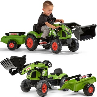 Traktor Claas z Przyczepą i Łyżką na Pedały FALK