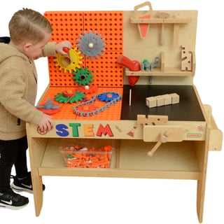 Drewniany Warsztat XXL Montessori STEM z Narzędziami 85 x 50 x 92 cm MASTERKIDZ