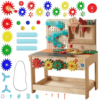 Drewniany Warsztat Montessori STEM z Narzędziami + Akcesoria MASTERKIDZ