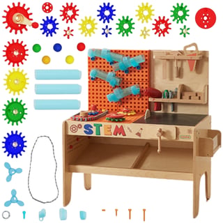 Drewniany Warsztat XXL Montessori STEM z Narzędziami + Akcesoria MASTERKIDZ