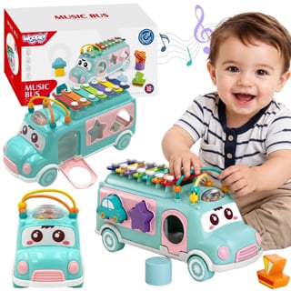 Samochodzik Muzyczny Sorter z Cymbałkami Zielony WOOPIE BABY