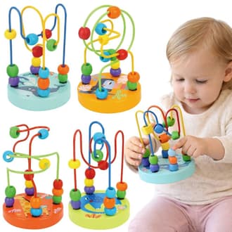Drewniana Pętla Motoryczna Labirynt Przeplatanka ze Zwierzątkiem 1 szt. TOOKY TOY