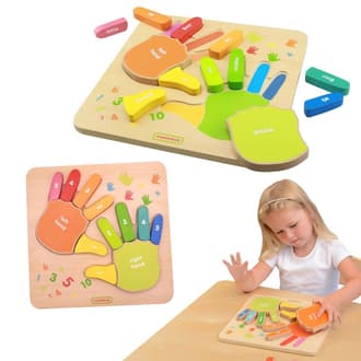 Edukacyjna Tabliczka Drewniana Liczenie na Palcach MASTERKIDZ