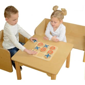 Drewniane Kółko i Krzyżyk Duża Plansza z Drewna Bukowego MASTERKIDZ