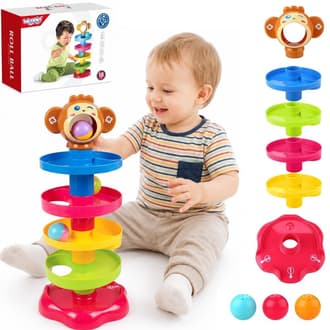 Kulodrom Tor Kulkowy Spirala z Małpką i 3 Kulkami WOOPIE BABY