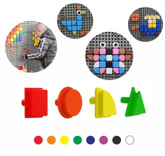 Geometryczne Kołeczki do Tablicy STEM 256 szt. 8 Wyrazistych Kolorów MASTERKIDZ