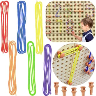 Zestaw Kołeczki i Sznurki do Tablicy STEM 260 el. MASTERKIDZ