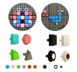 Zestaw Kołeczków w Kształcie Figur Geometrycznych 64 szt. Naturalne Kolory MASTERKIDZ