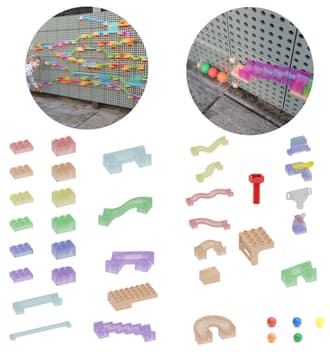 Tor Kulkowy dla Piłek do Tablicy STEM z Domino i Wagą 209 el. MASTERKIDZ