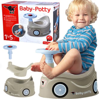 Nocnik Autko z Kierownicą i Klaksonem New Bobby Car Szary BIG