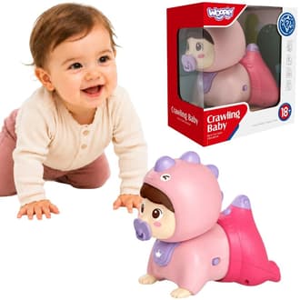 Raczkujący Bobas Dinozaurek z Melodiami i Światłem Różowy WOOPIE BABY