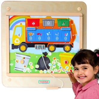 Ścienna Tablica Edukacyjna Segregacja Odpadów ze Śmieciarką MASTERKIDZ