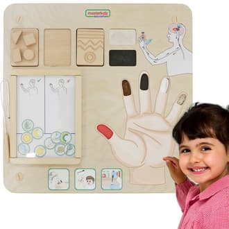 Sensoryczna Tablica Edukacyjna Zmysł Dotyku Montessori MASTERKIDZ