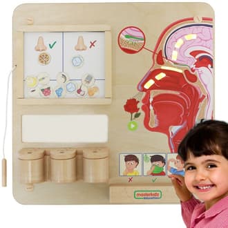 Sensoryczna Tablica Edukacyjna Zmysł Węchu z Pojemnikami na Zapachy MASTERKIDZ