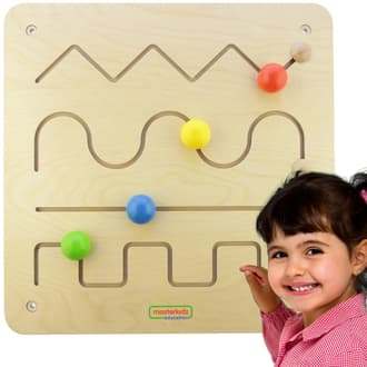 Drewniana Tablica Przesuwna Mała Motoryka ze Szlaczkami Montessori MASTERKIDZ